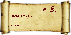 Amma Ervin névjegykártya
